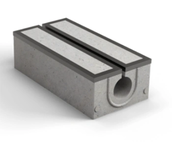 Caniveau C100p Duradalle avec bord d'angle en acier