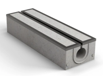 Caniveau C150p Duradalle avec bord d'angle en acier