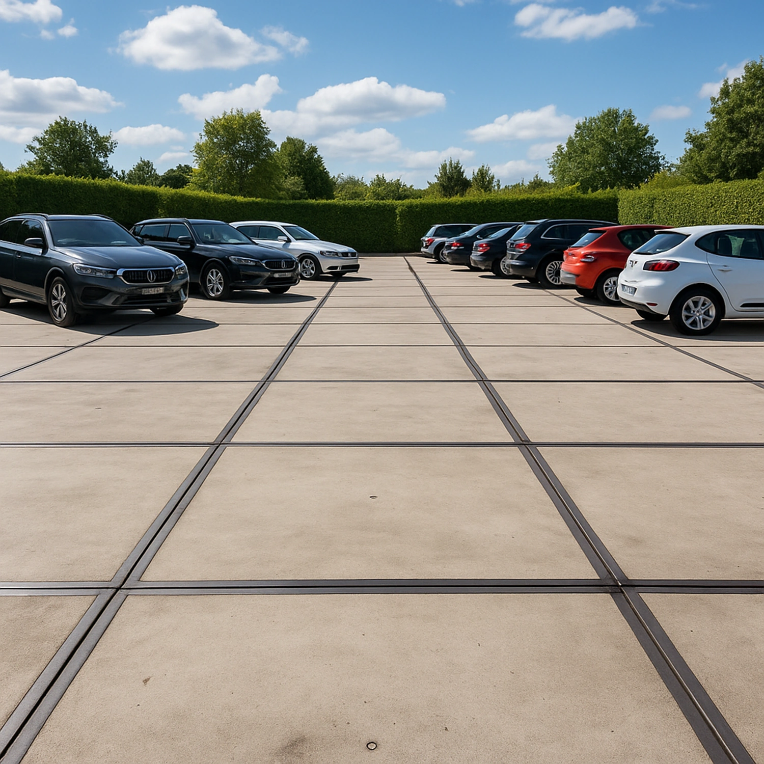 Parking avec dalles béton pour véhicules légers